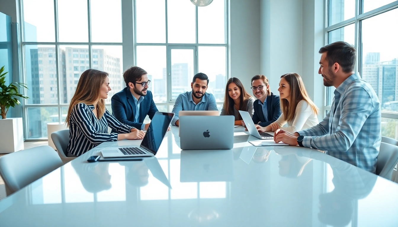 Team collaborating in a modern office for a digital marketing agency Australia.