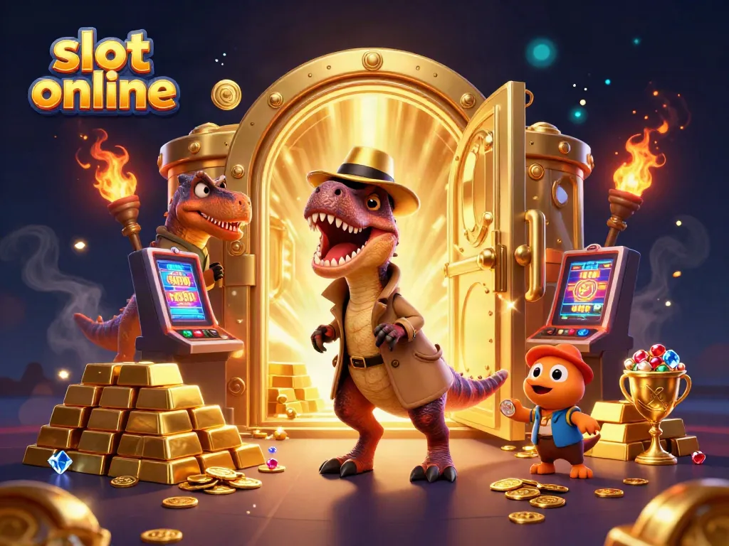 Spin the reels at slot online with vibrant cartoon characters in a grand casino setting