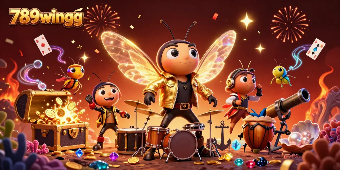 Experience casino excitement with 789wingg's vibrant cartoon scene full of jackpots and winning treasures.