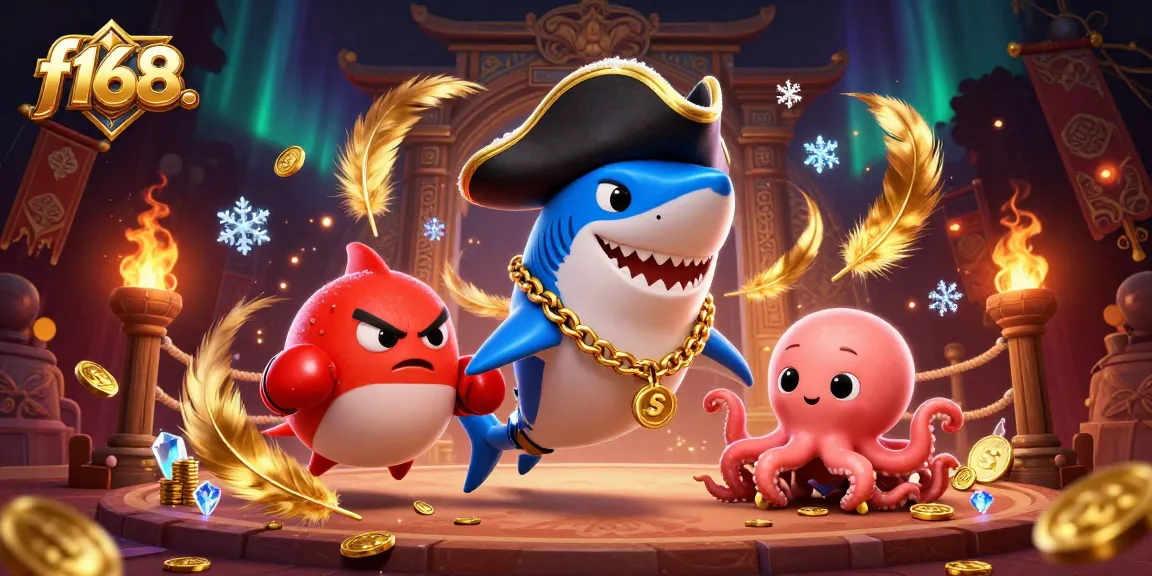 Experience thrilling bets at f168. with a vibrant 3D scene featuring animated casino characters.