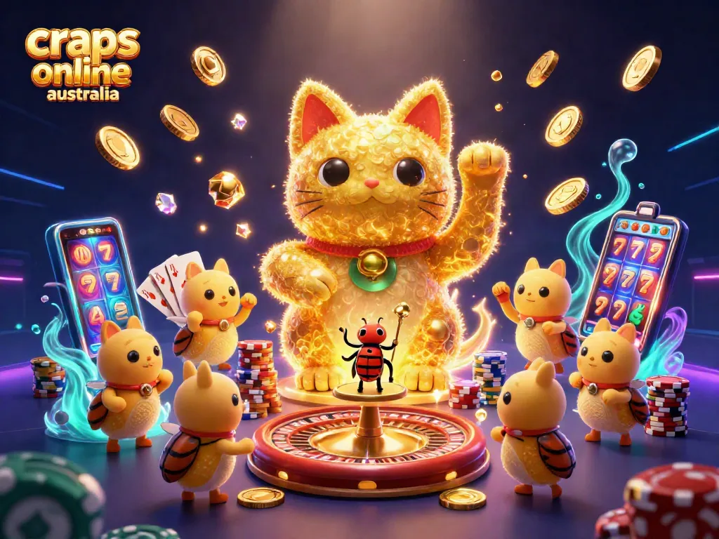 Experience vibrant winning moments with craps online australia featuring intricate casino elements.