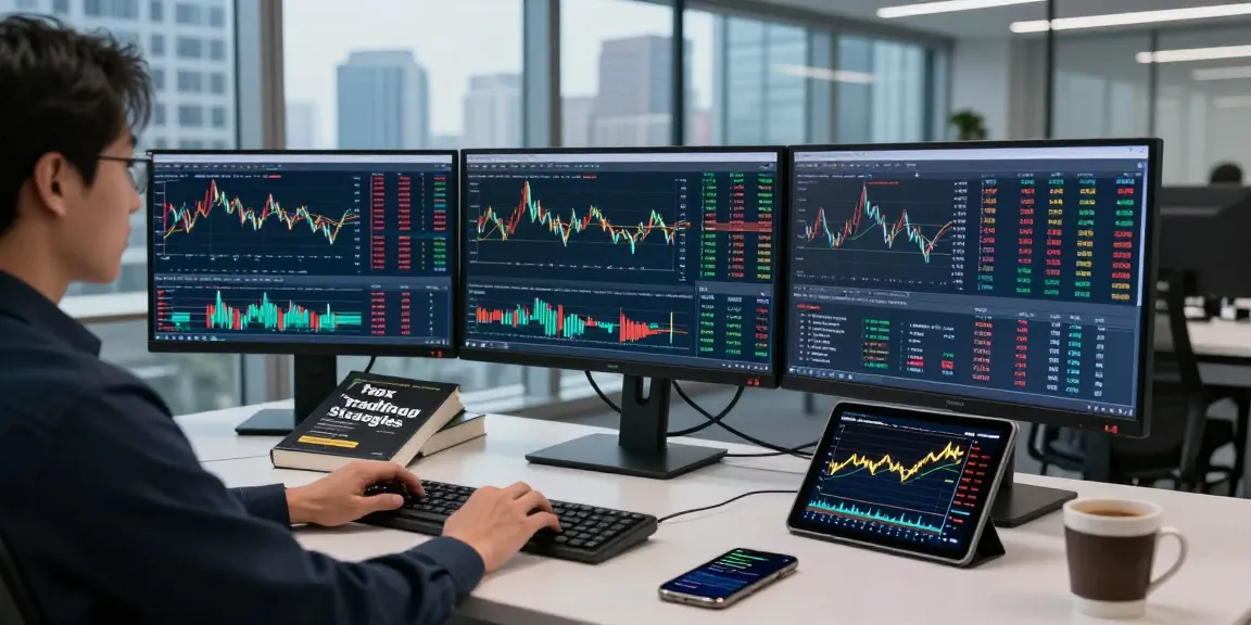 Forex trading workspace highlighting gold backtesting market data trends with developers analyzing real-time exchange rates.