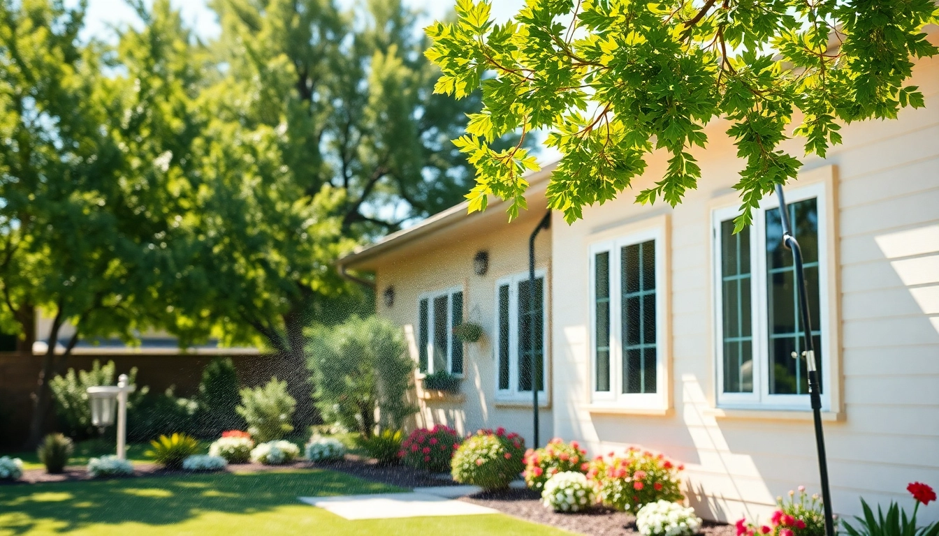 House Washing showcasing a pristine home exterior with bright sunlight.