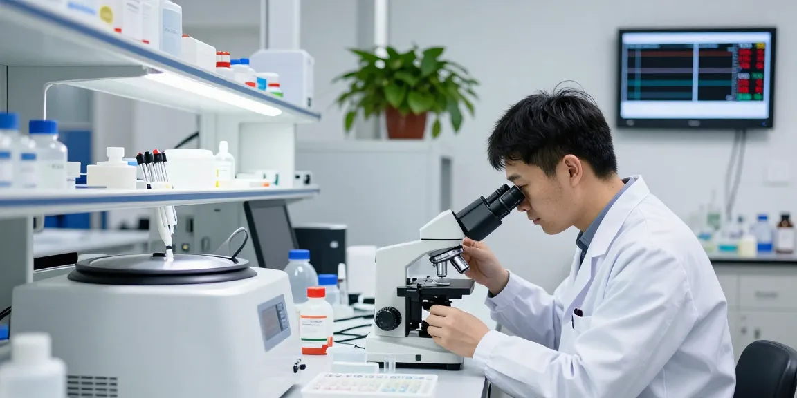 Visit www.koipeptidescanada.com for high-quality synthesized peptides in Canada, featured in a research lab setting.
