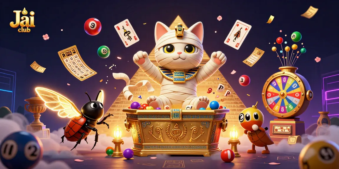 Experience thrilling games at Jai club with a lively casino scene featuring lottery excitement.