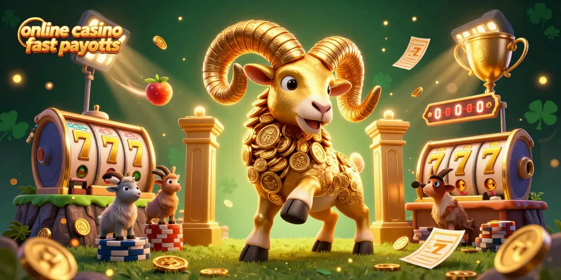 Experience online casino fast payouts with vibrant 3D illustration of winning moments and lucky symbols in action.