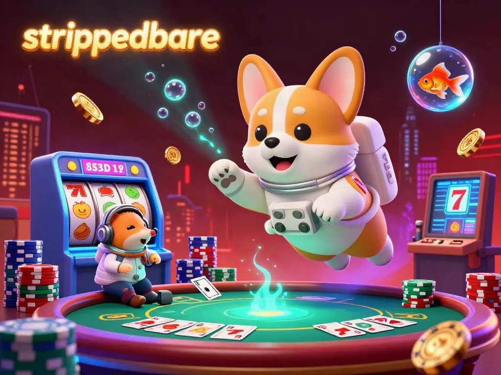 Strippedbare menghadirkan suasana kasino luar angkasa dengan karakter lucu dan elemen permainan kasino.
