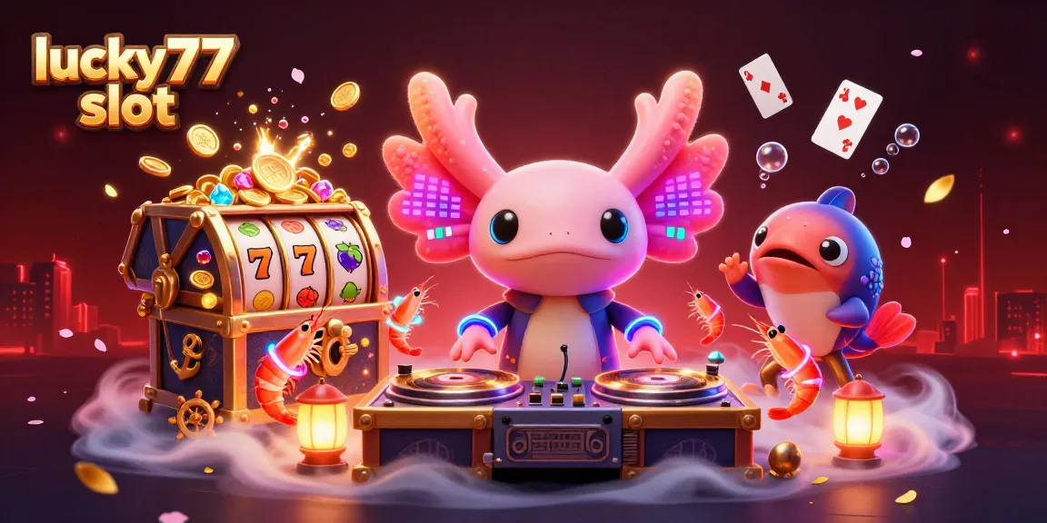 Spin and win with the vibrant lucky77 slot featuring a lively sea-themed party scene.