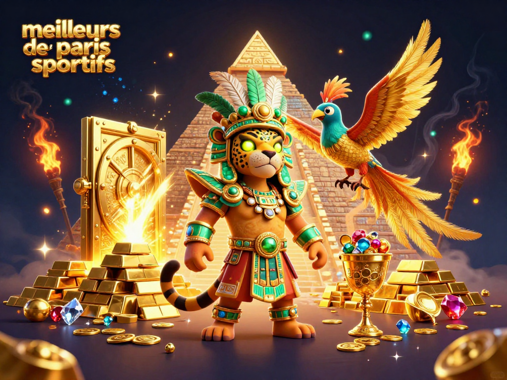 Découvrez les meilleurs sites de paris sportifs avec une illustration dynamique d'éléments de jeu et de personnages captivants.
