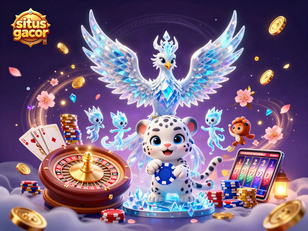 Engage with unique situs gacor visuals featuring a phoenix and thrilling casino elements.