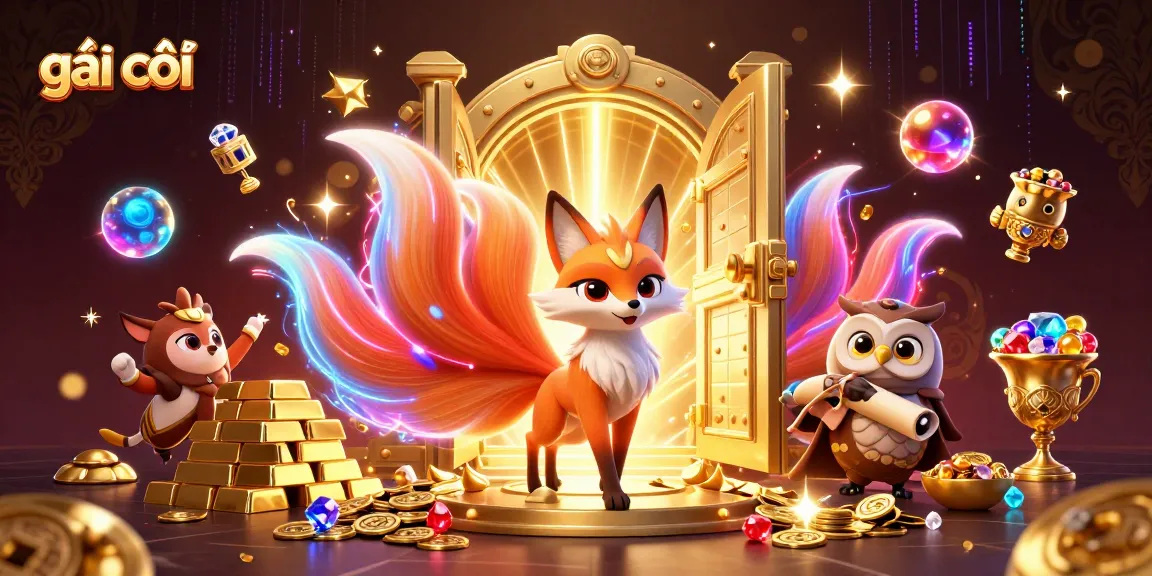 Experience thrilling gameplay with gái gọi as our characters unveil treasures in vibrant casino-themed art.