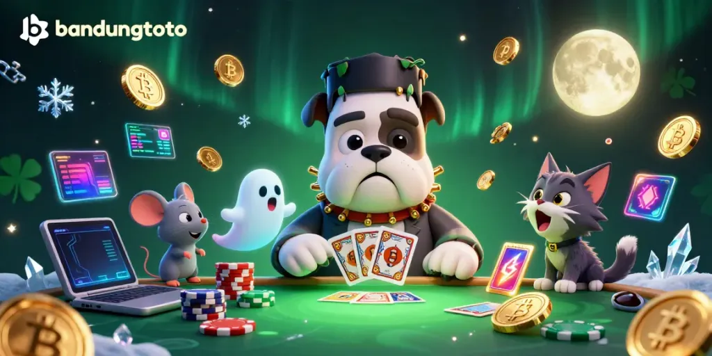 Experience the thrilling action at bandungtoto with the cartoon Frankenstein bulldog dealer.