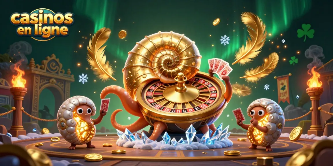 Gagnez des jackpots dans les casinos en ligne avec cette scène ludique, mélangeant nautilus et éléments de jeu.