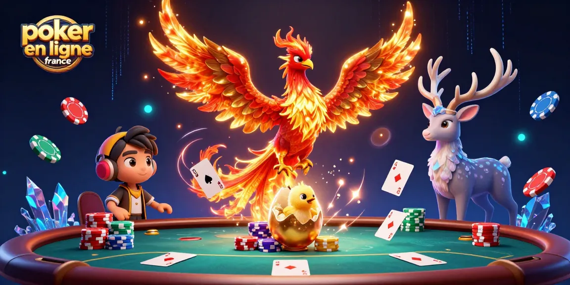 Jouer au poker en ligne France avec la magie du phoenix et des éléments de poker dynamiques.