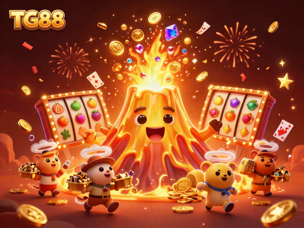 Experience the excitement of winning with TG88 in a vibrant casino-themed 3D illustration.