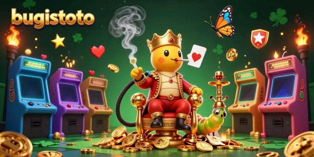 Experience the vibrant world of bugistoto with a colorful casino illustration that captures the thrill of gaming.