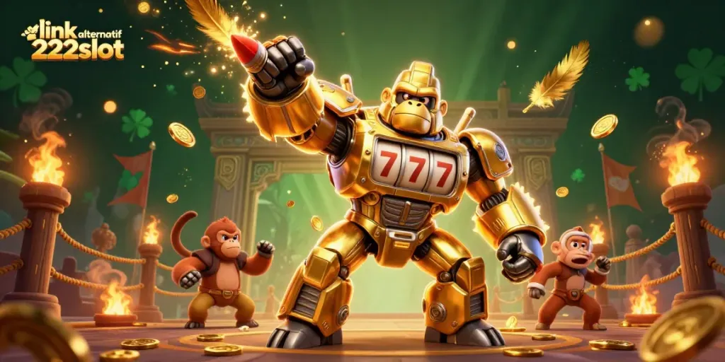 Gambarkan kecepatan kemenangan di 222SLOT dengan link alternatif 222slot saat gorila emas mekanik menyerang!
