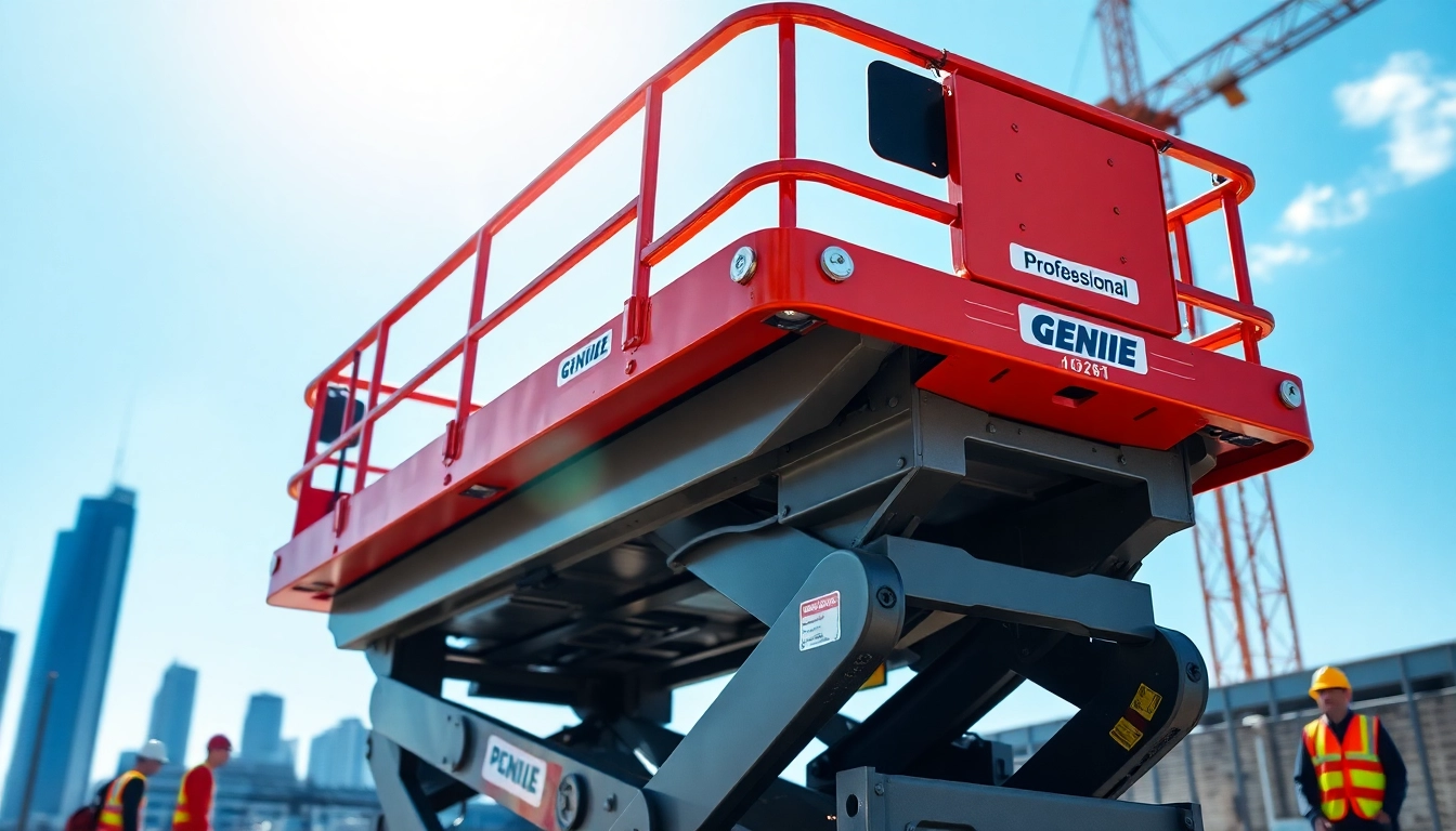 Operate a genie lift effectively in a construction site with safety and efficiency.