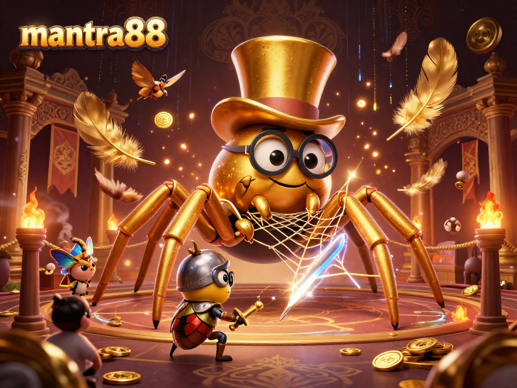 Engage in exciting gameplay with mantra88's unique online gaming experience depicted in vibrant 3D art