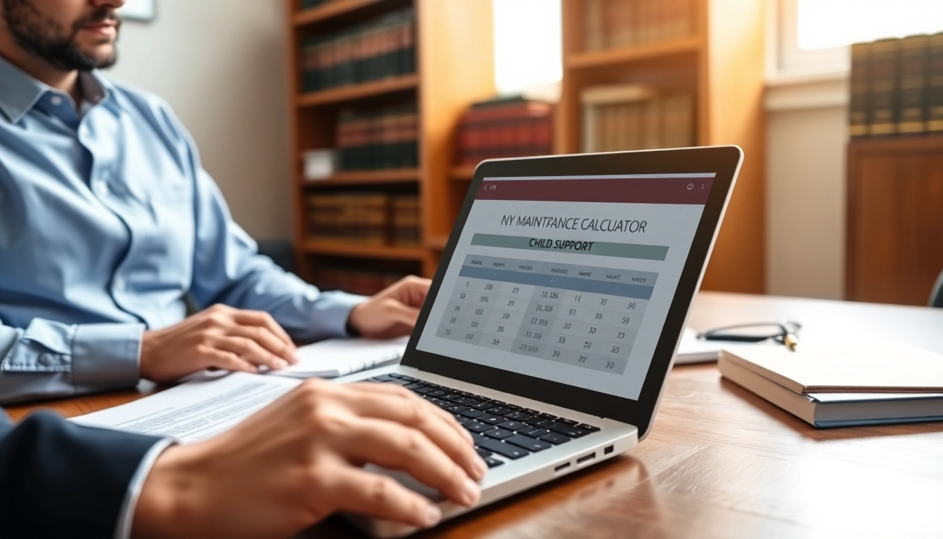 Calculate child support and maintenance using the NY maintenance calculator with child support in a professional setting.