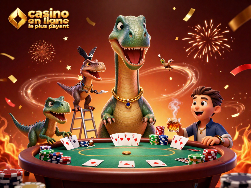 Jouez au casino en ligne le plus payant avec cette illustration dynamique de jeu et de cartes.