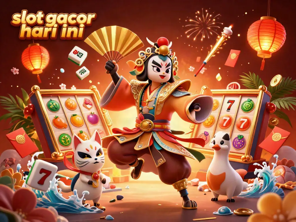 Experience the thrill of slot gacor hari ini with vibrant, dynamic casino elements and colorful gaming action.