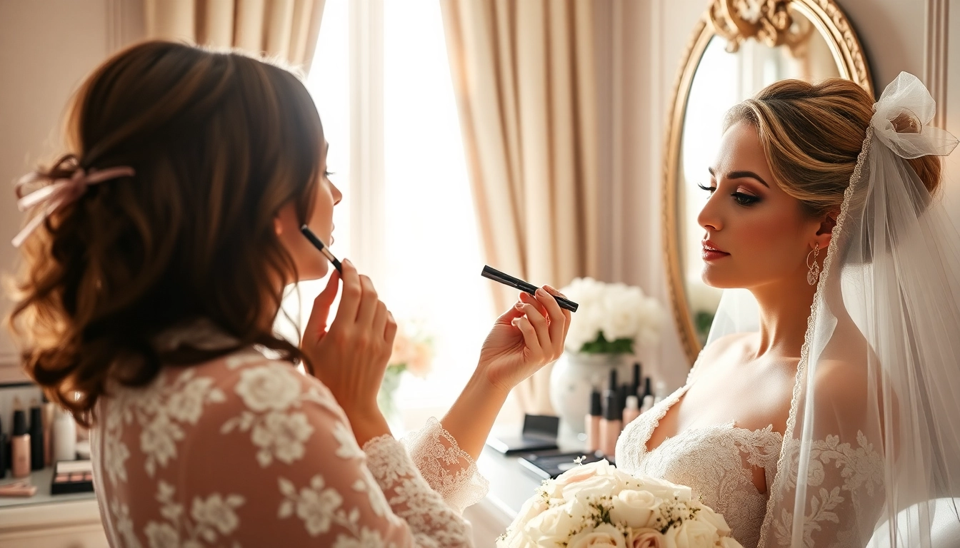 Dallas wedding makeup artist enhancing a bride's beauty with soft glam makeup.