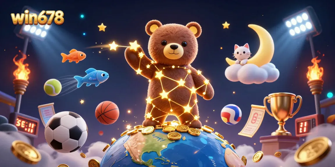 Win678 energizes players with dynamic casino elements, vivid characters, and sports-themed gambling action.
