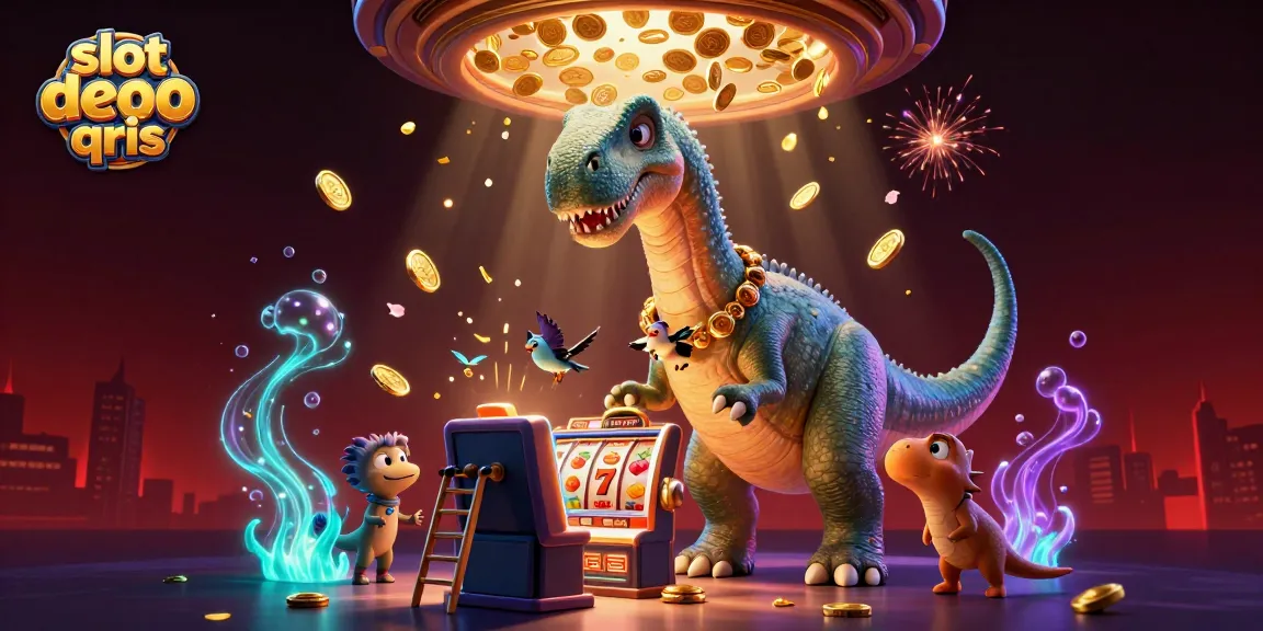 Slot depo 1000 qris menarik perhatian dengan ilustrasi kasino 3D yang ceria dan menghibur.