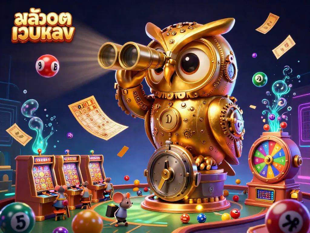 Experience endless fun playing สล็อตเว็บตรง with colorful casino elements and a magical 3D illustration.