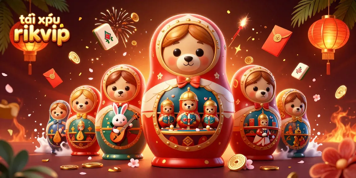 Engage in tài xỉu rikvip with a vibrant illustration of bears and dynamic casino elements.
