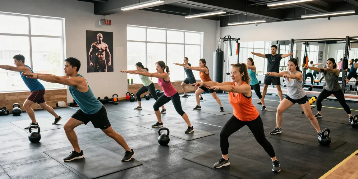 Engaging Akra Labs Steroidshop fitness scene highlighting energetic group workouts in a modern gym.