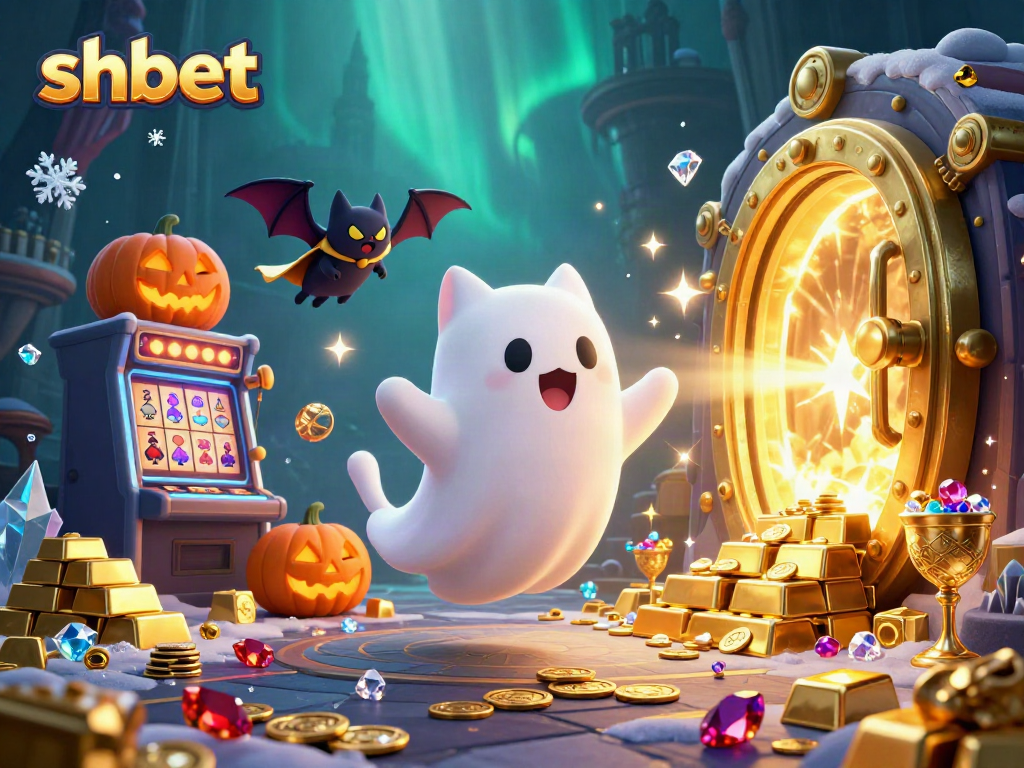 shbet adventures in a haunted casino with a friendly ghost cat and vampire bat