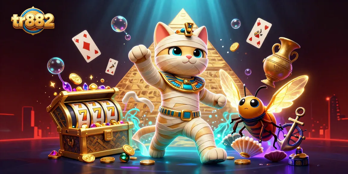 Experience thrilling wins at tr882 with dynamic Egyptian-themed casino elements and glowing treasures.