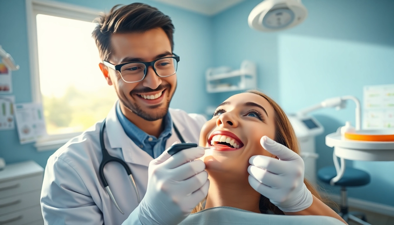 Minnesota dentists providing care in a professional dental environment during a patient examination.