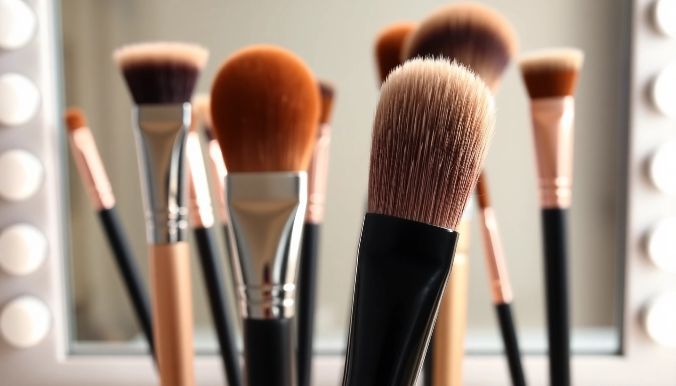 Apply makeup flawlessly with this angled concealer brush, showcasing its unique shape and soft bristles.
