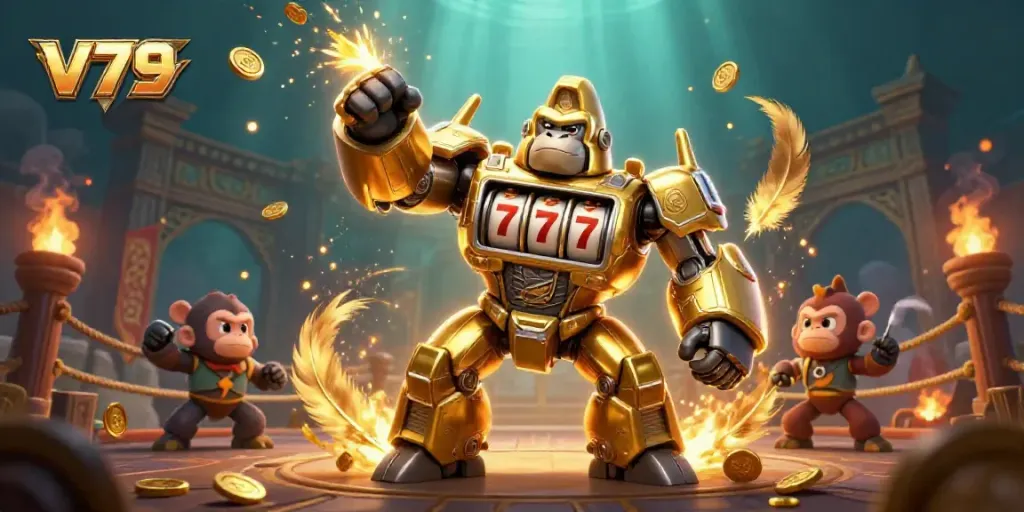 Experience vibrant casino action with v79's 3D gorilla mech and exciting game elements