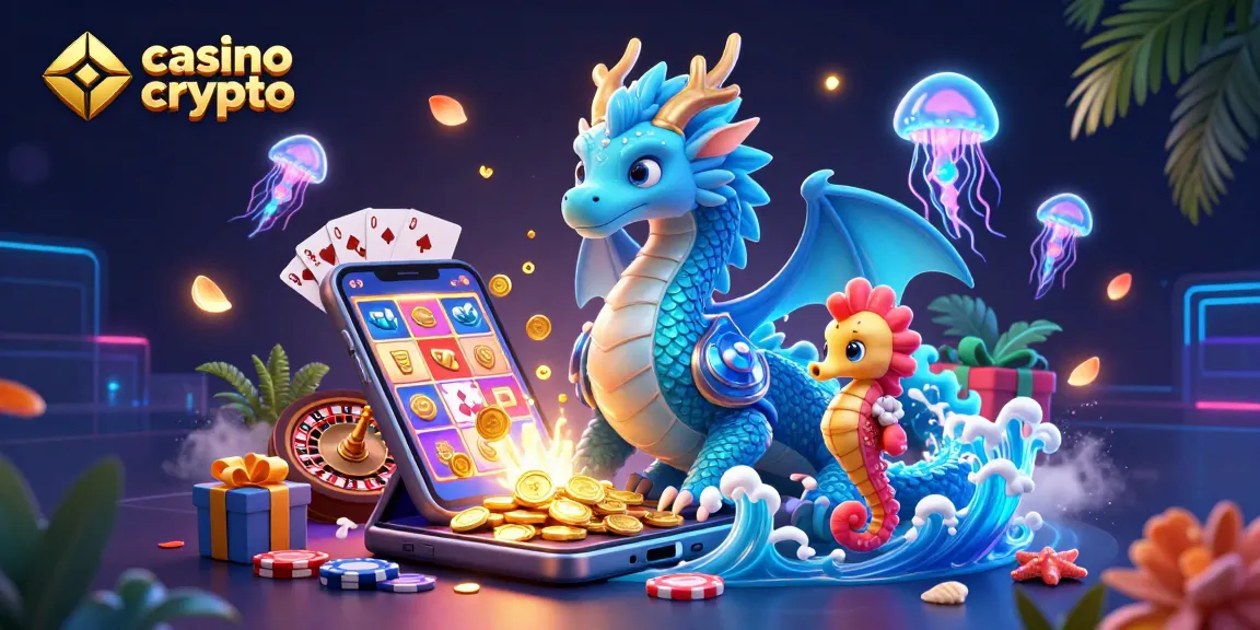 Gagnez en jouant sur un casino en crypto avec le dragon océanique et des éléments ludiques.