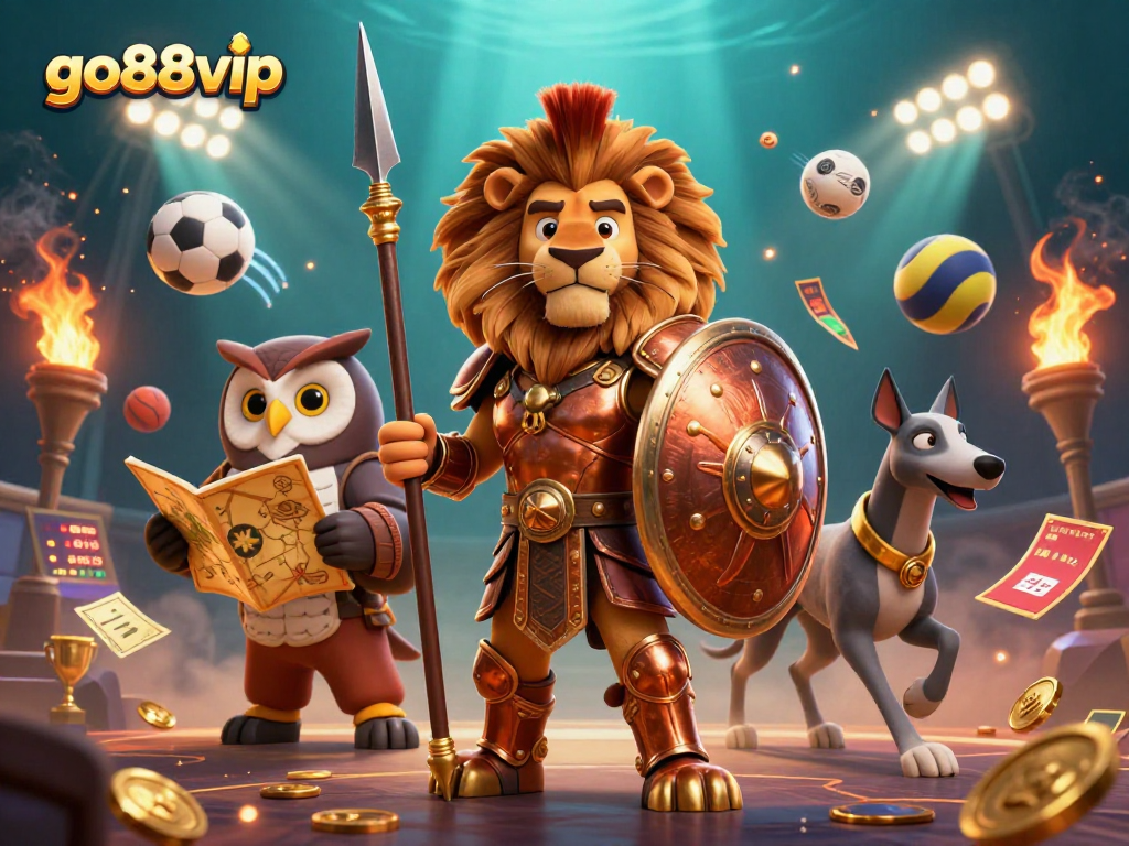 Bet on winning strategies with go88vip in this vibrant 3D casino illustration.
