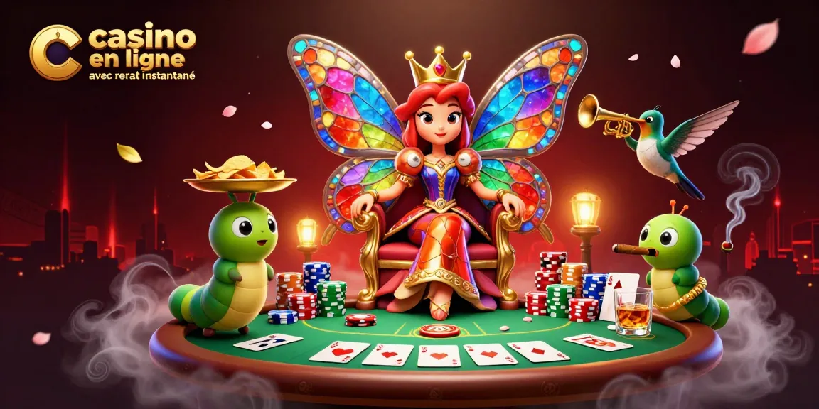 Profitez de gains rapides dans un casino en ligne avec retrait instantané illustré par des personnages 3D.